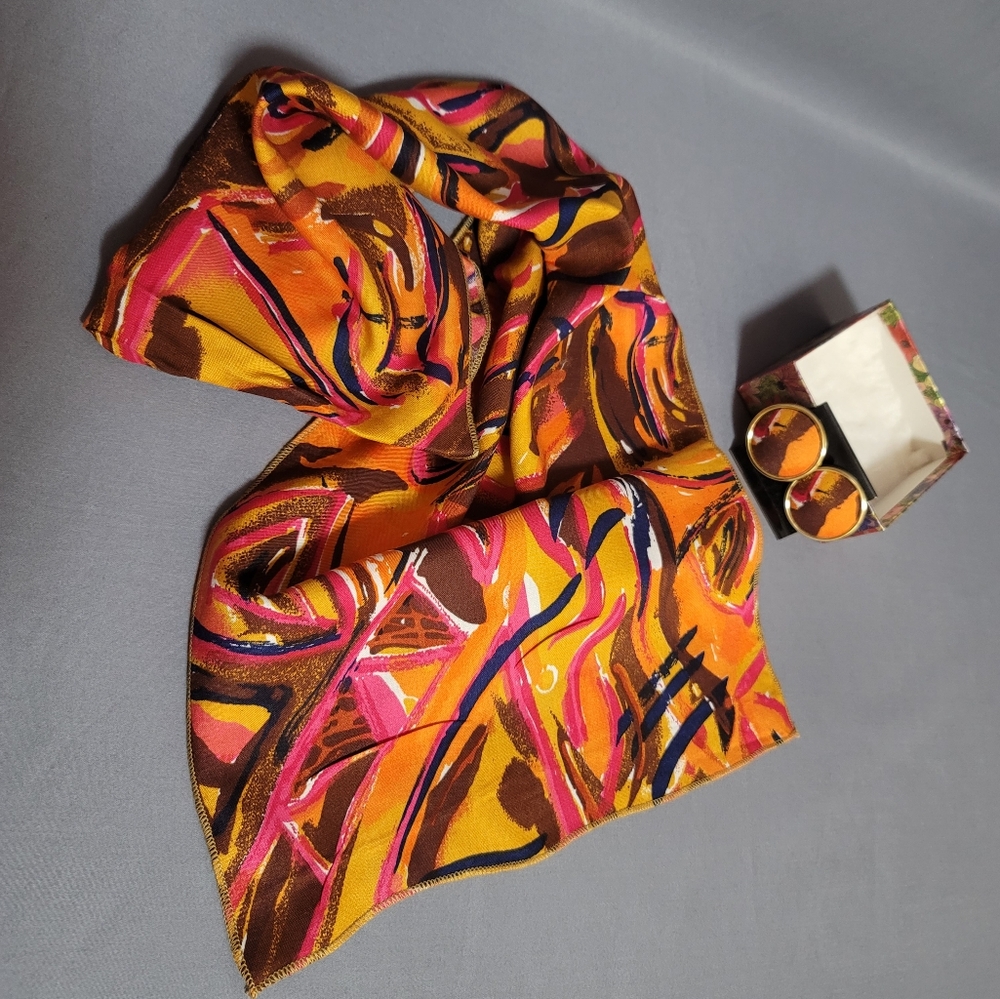 Vibrant Multicolor Scarf and Ring Set